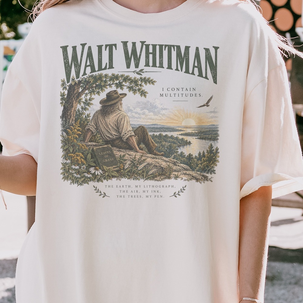 I Contain Multitudes Walt Whitman Gazing at Sunrise Tee